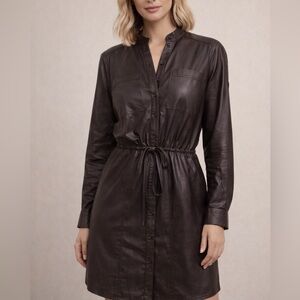 NWT BCBG Faux Leather Shirt Dress